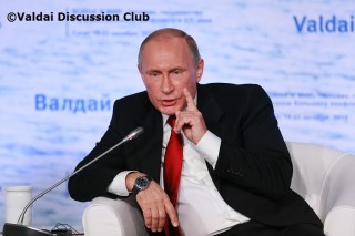 Putin during Valdai Q&A, where he sometimes was asking the questions