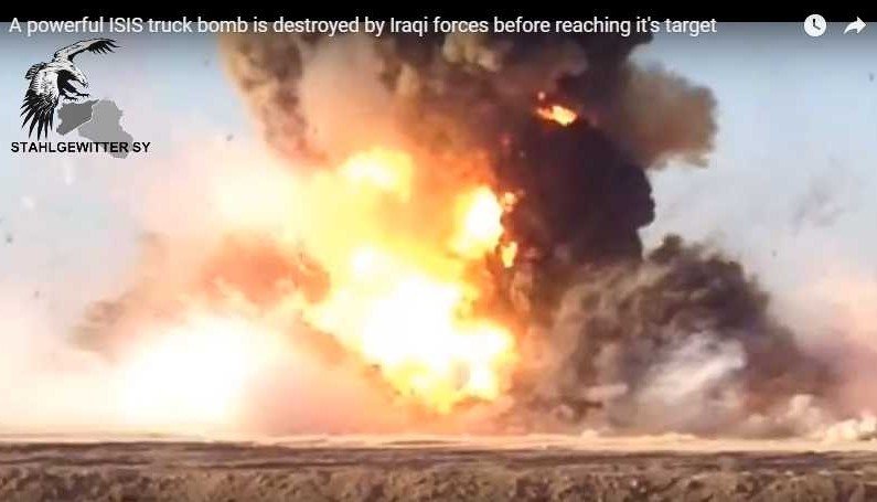 Iraqi forces blow up ISIS suicide truck heading for compound using RPG (VIDEO) Iraqi forces blow up ISIS suicide truck heading for compound using RPG (VIDEO)