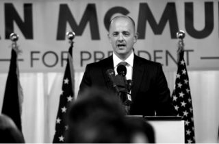 Salt Lake City, UT - August 10: Former CIA agent Evan McMullin announces his presidential campaign as an Independent candidate on August 10, 2016 in Salt Lake City, Utah. Supporters gathered in downtown Salt Lake City for the launch of his Utah petition drive to collect the 1000 signatures McMullin needs to qualify for the presidential ballot. (Photo by George Frey)