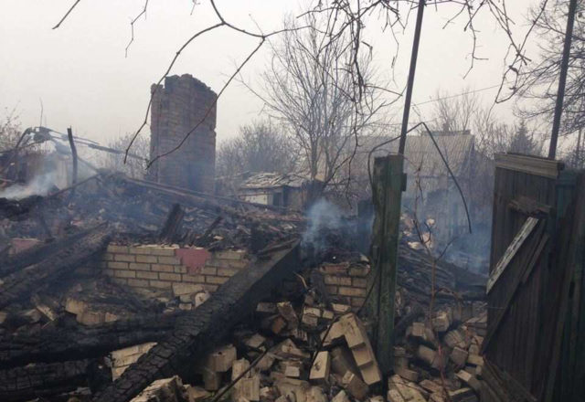 Zaytsevo village after the shelling of the Ukrainian Army, November 8, 2016 (Photo: rusvesna.su)