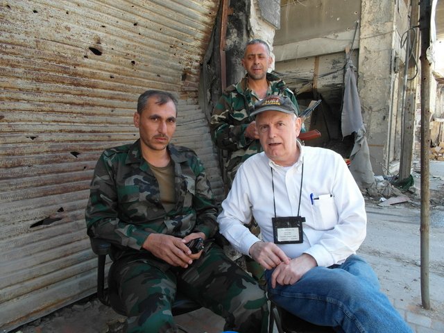 Jim Dean at checkpoint in Homs,Syria election day, June 03, 2014
