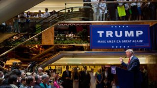 Announcing his candidacy for President
