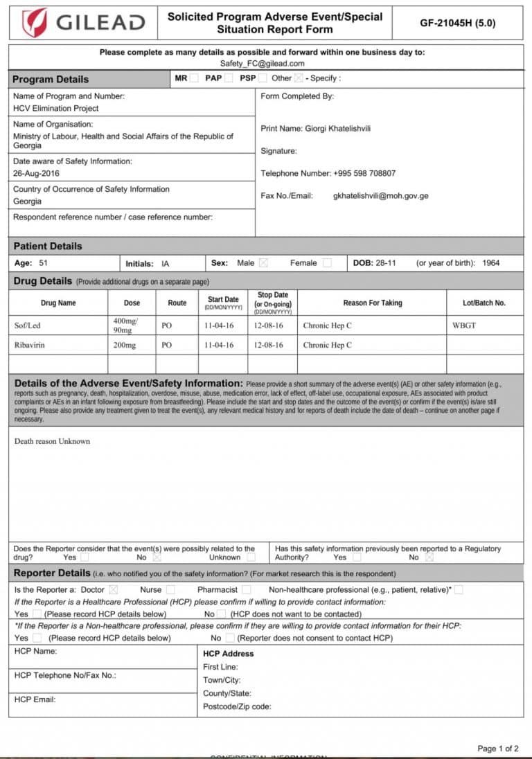 Hepatitis C elimination program in Georgia was launched in 2015 by the Amer...